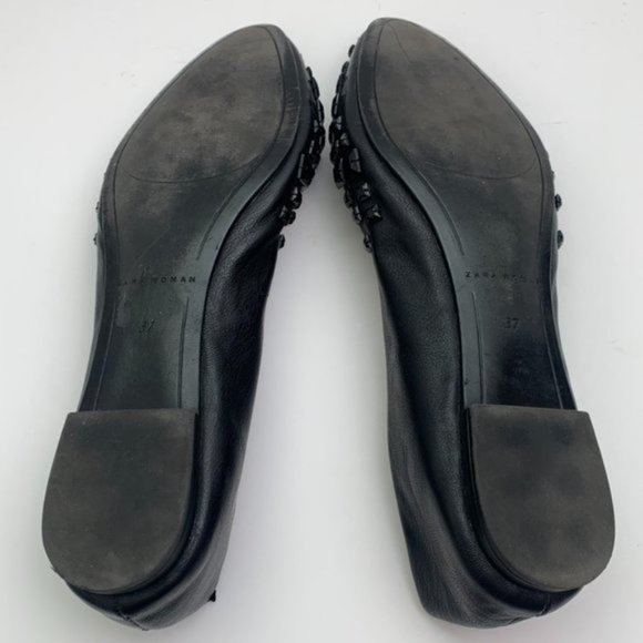 Zara Black Gem Ballet Flats - Picture 8 of 11